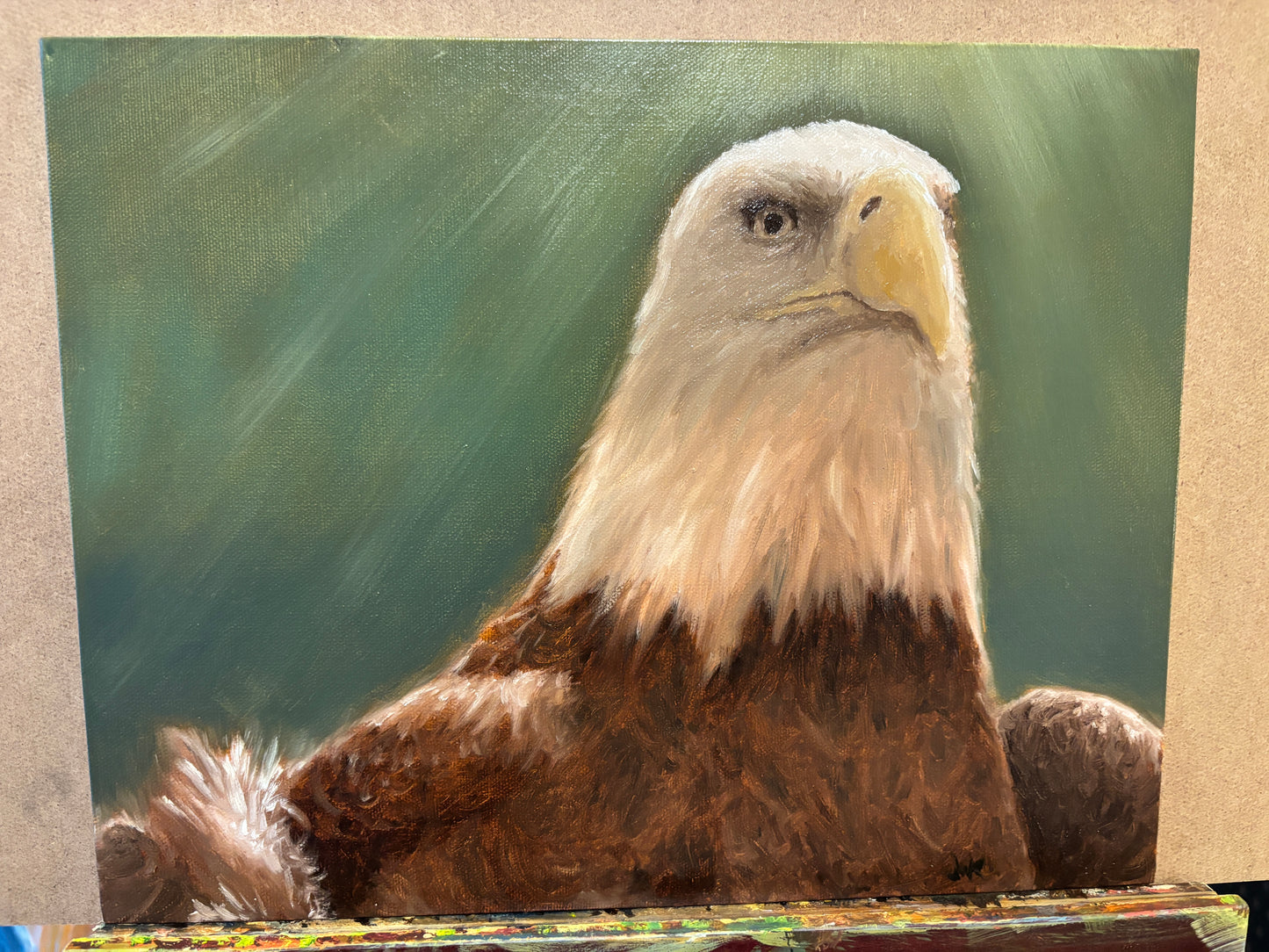 "Shining Eagle" - Original Oil Painting on Canvas Board