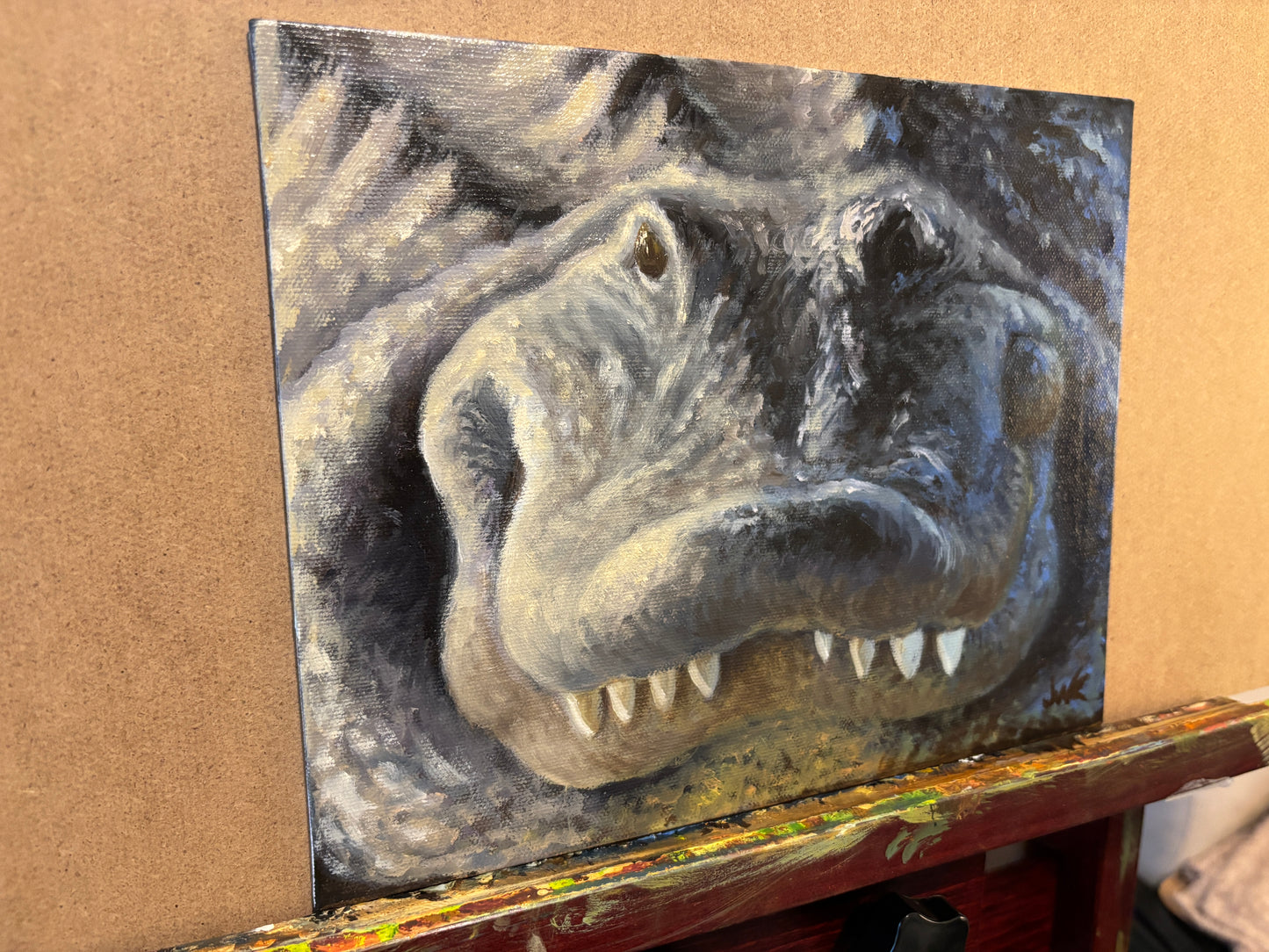 "Gator Grin" - Original Oil Painting on Canvas Board