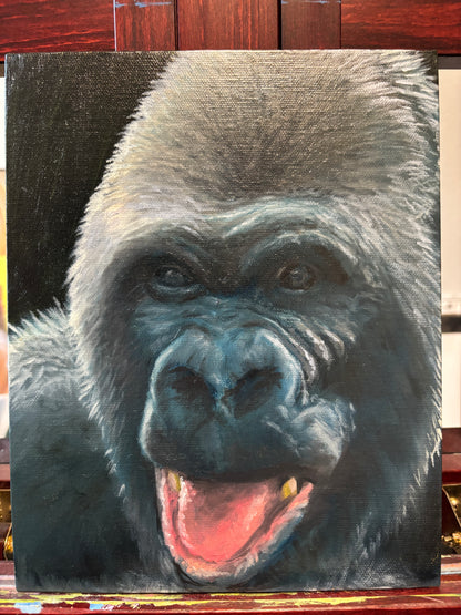"Fresh Gorilla" - Original Oil Painting on Canvas Board