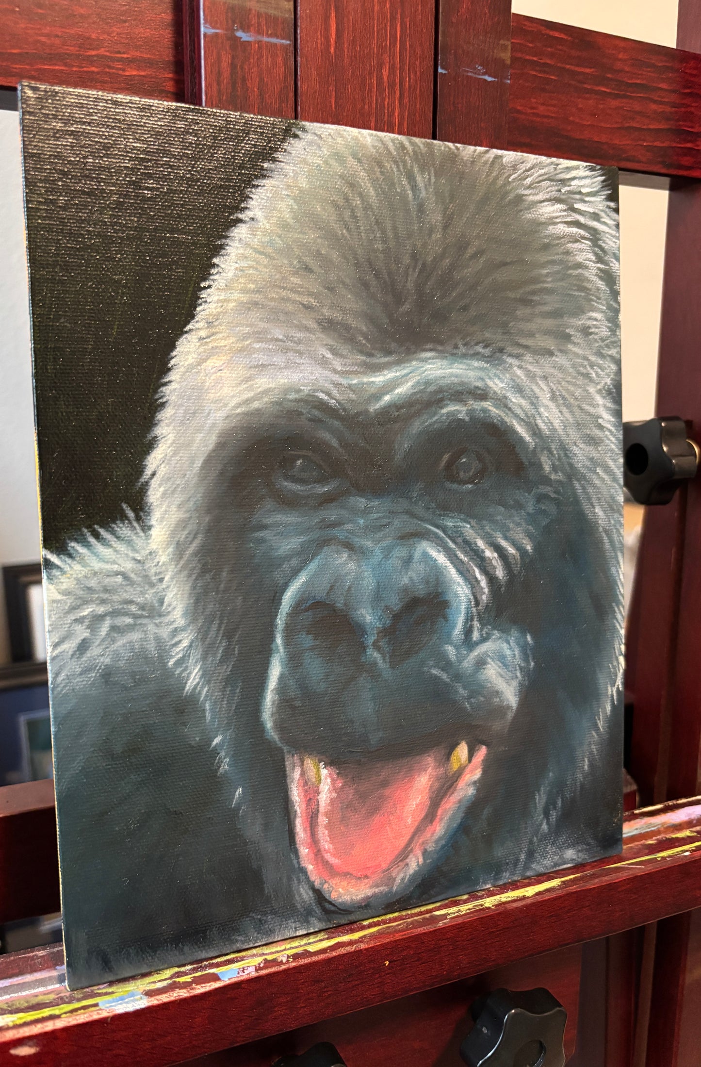 "Fresh Gorilla" - Original Oil Painting on Canvas Board