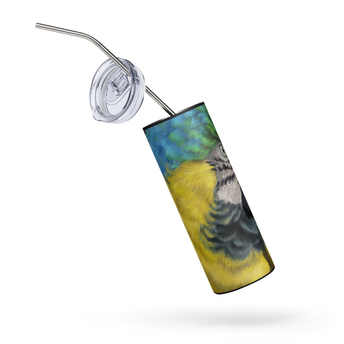 Macaws are such beautiful birds that I had to paint one. I especially love its beautiful vibrant colors in this digital painting. This digital wildlife animal painting print design is printed on a stainless steel tumbler perfect for sipping a favorite beverage.