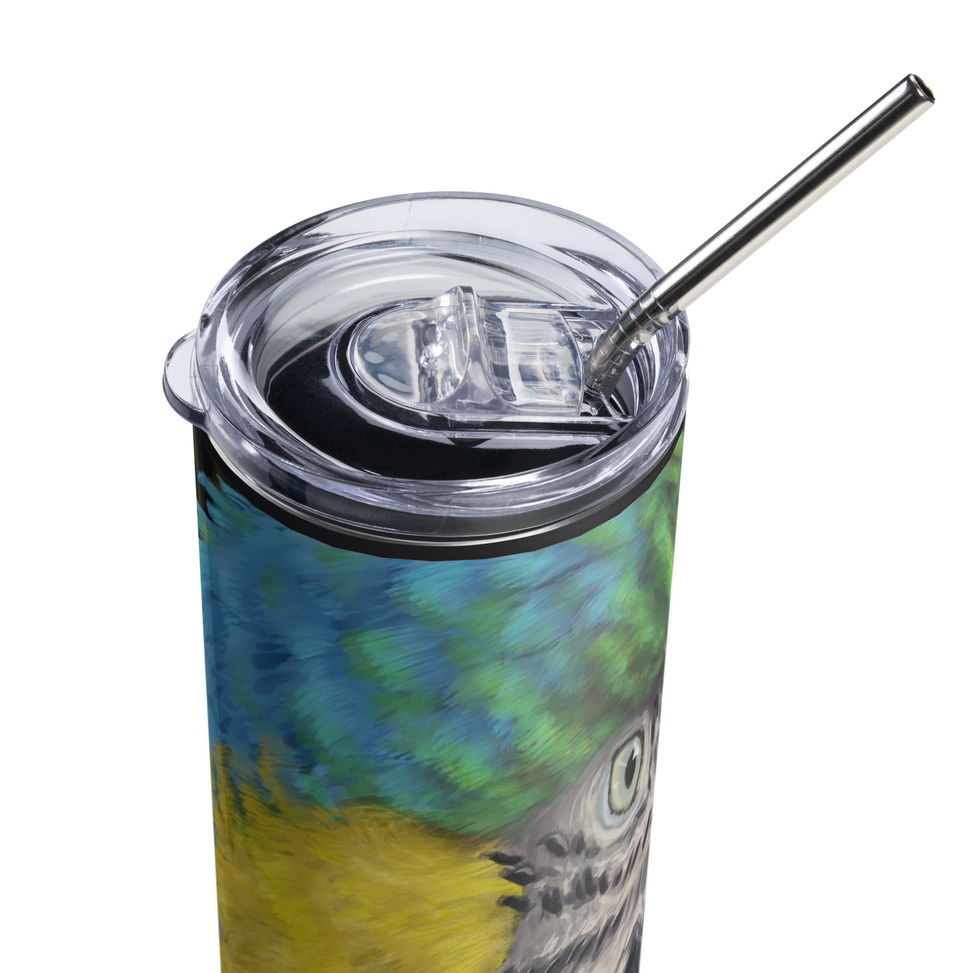 Macaws are such beautiful birds that I had to paint one. I especially love its beautiful vibrant colors in this digital painting. This digital wildlife animal painting print design is printed on a stainless steel tumbler perfect for sipping a favorite beverage.