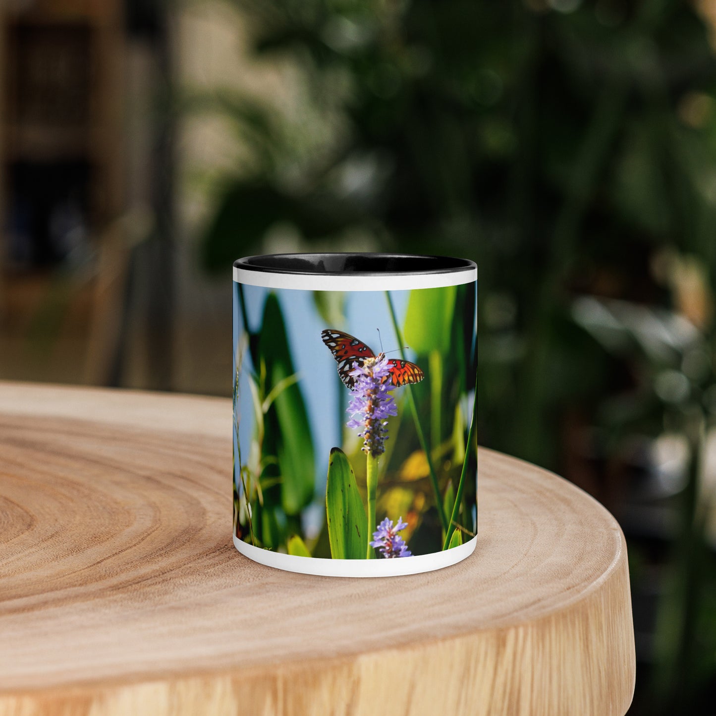 "Butterfly Feast" Mug with Color Inside