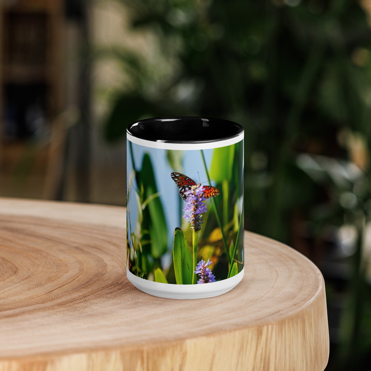 "Butterfly Feast" Mug with Color Inside