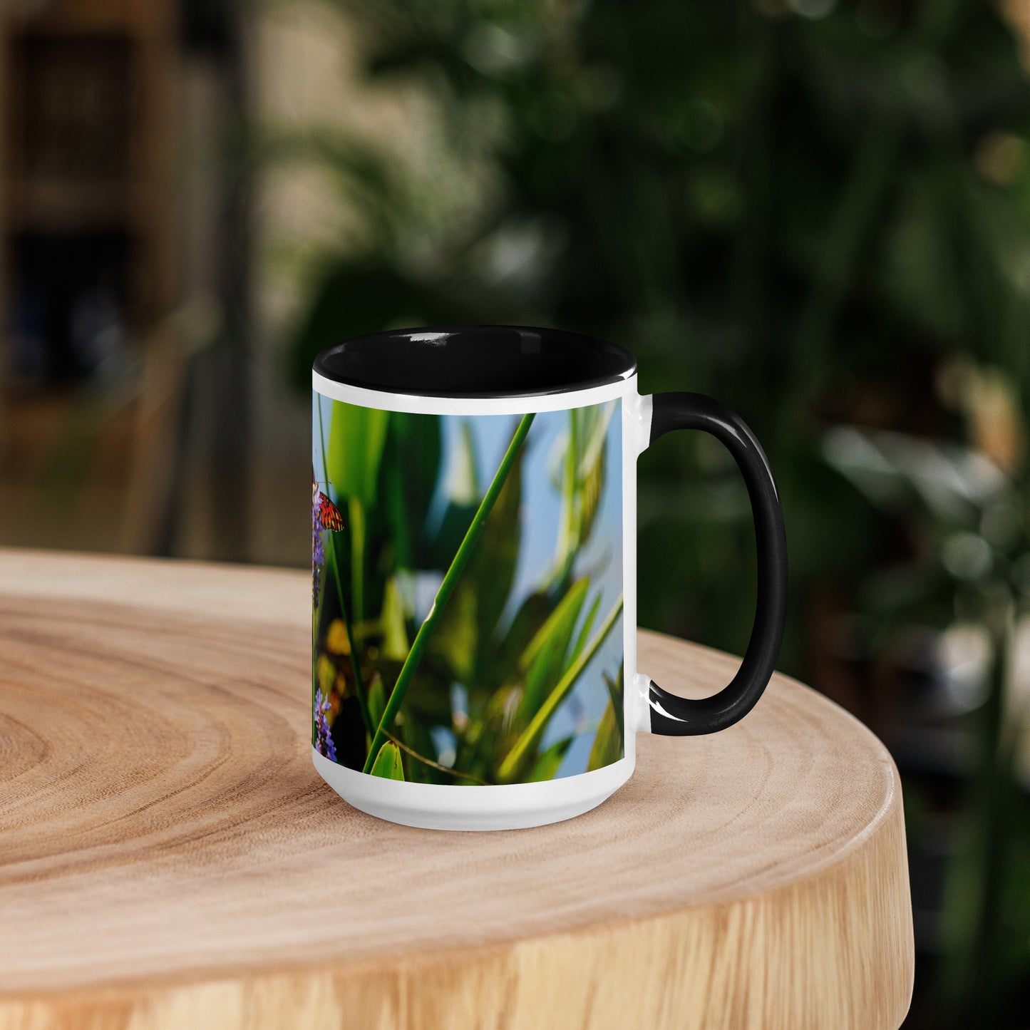 "Butterfly Feast" Mug with Color Inside