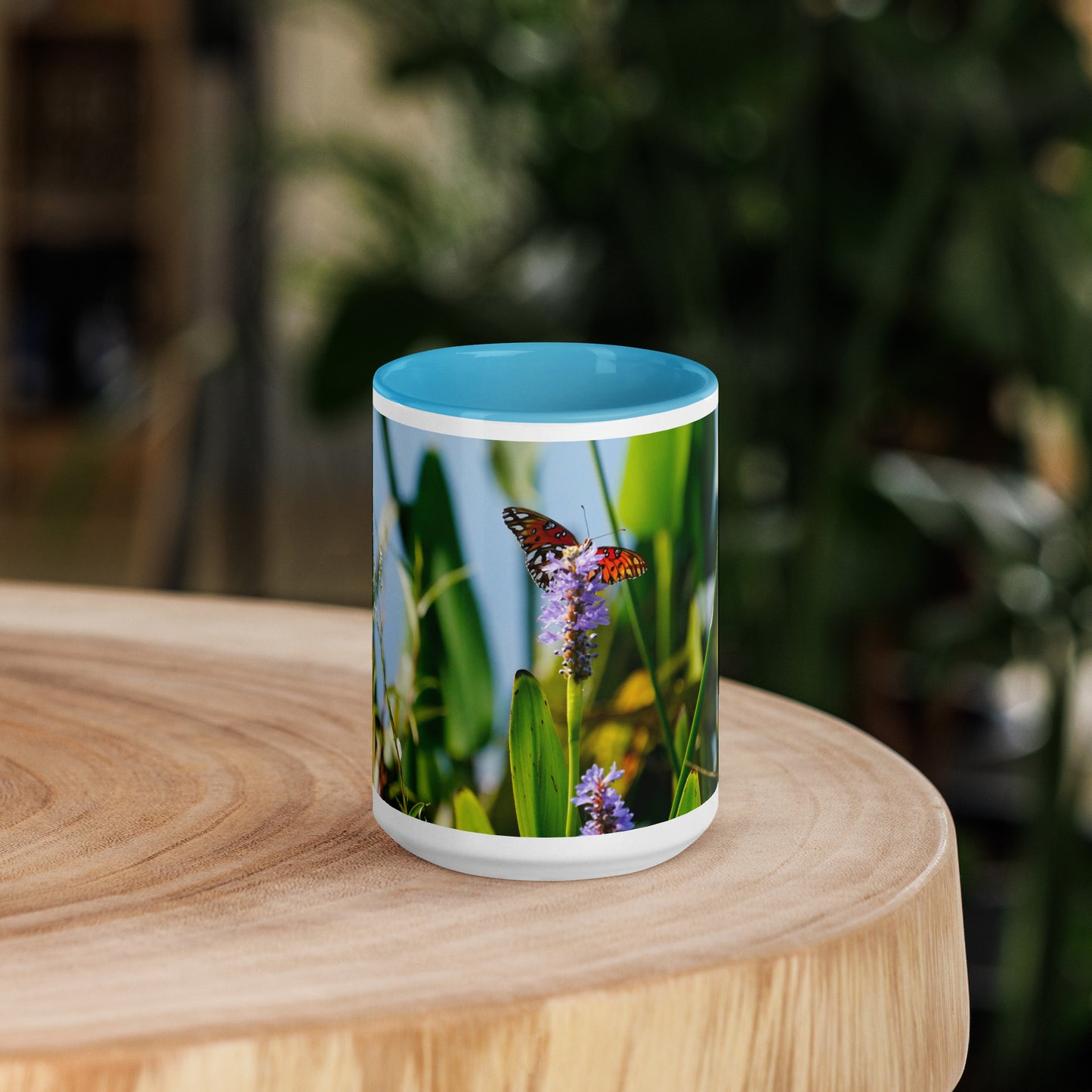 "Butterfly Feast" Mug with Color Inside