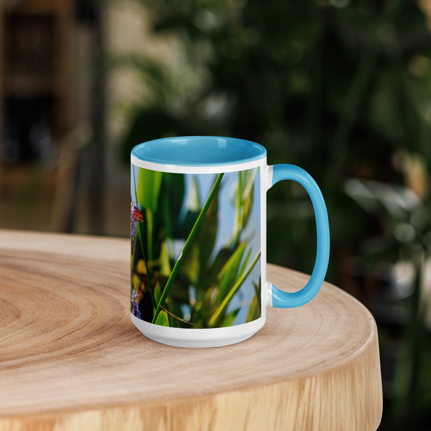 "Butterfly Feast" Mug with Color Inside