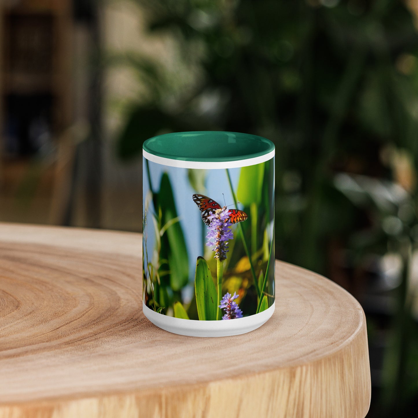 "Butterfly Feast" Mug with Color Inside