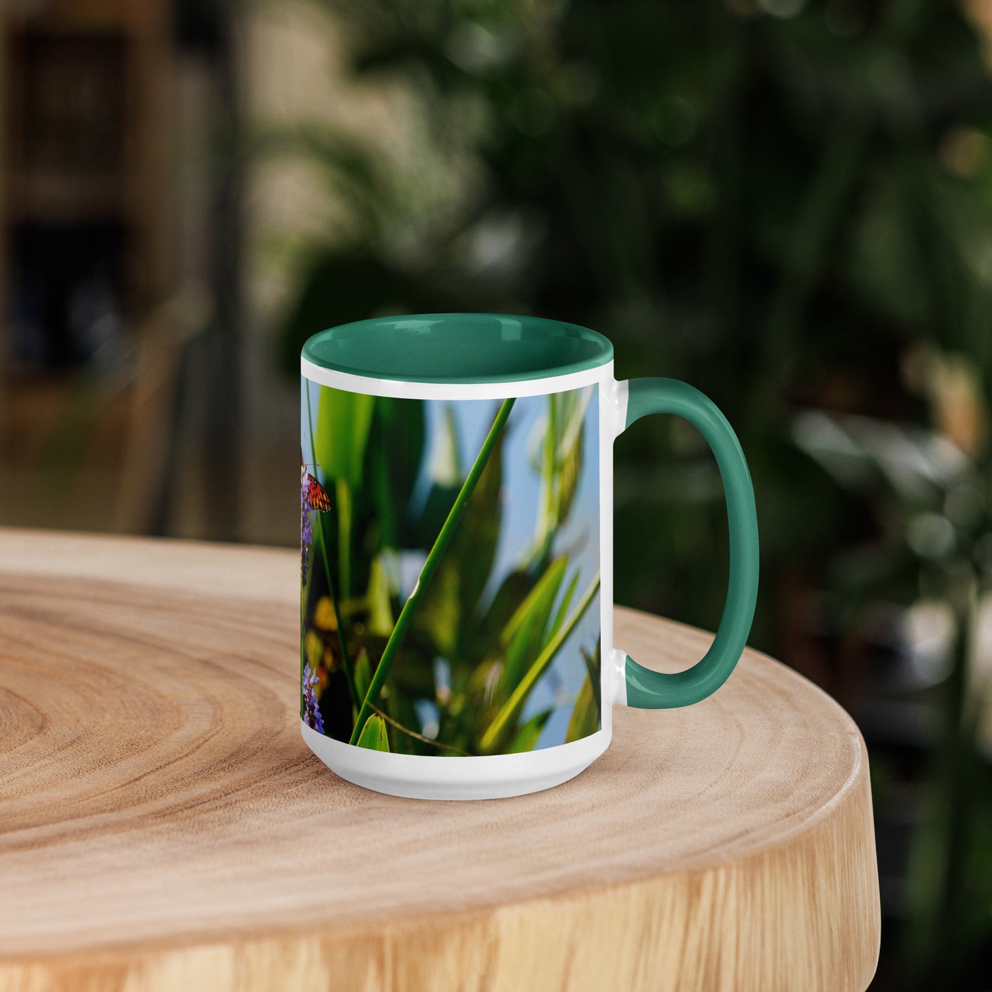 "Butterfly Feast" Mug with Color Inside