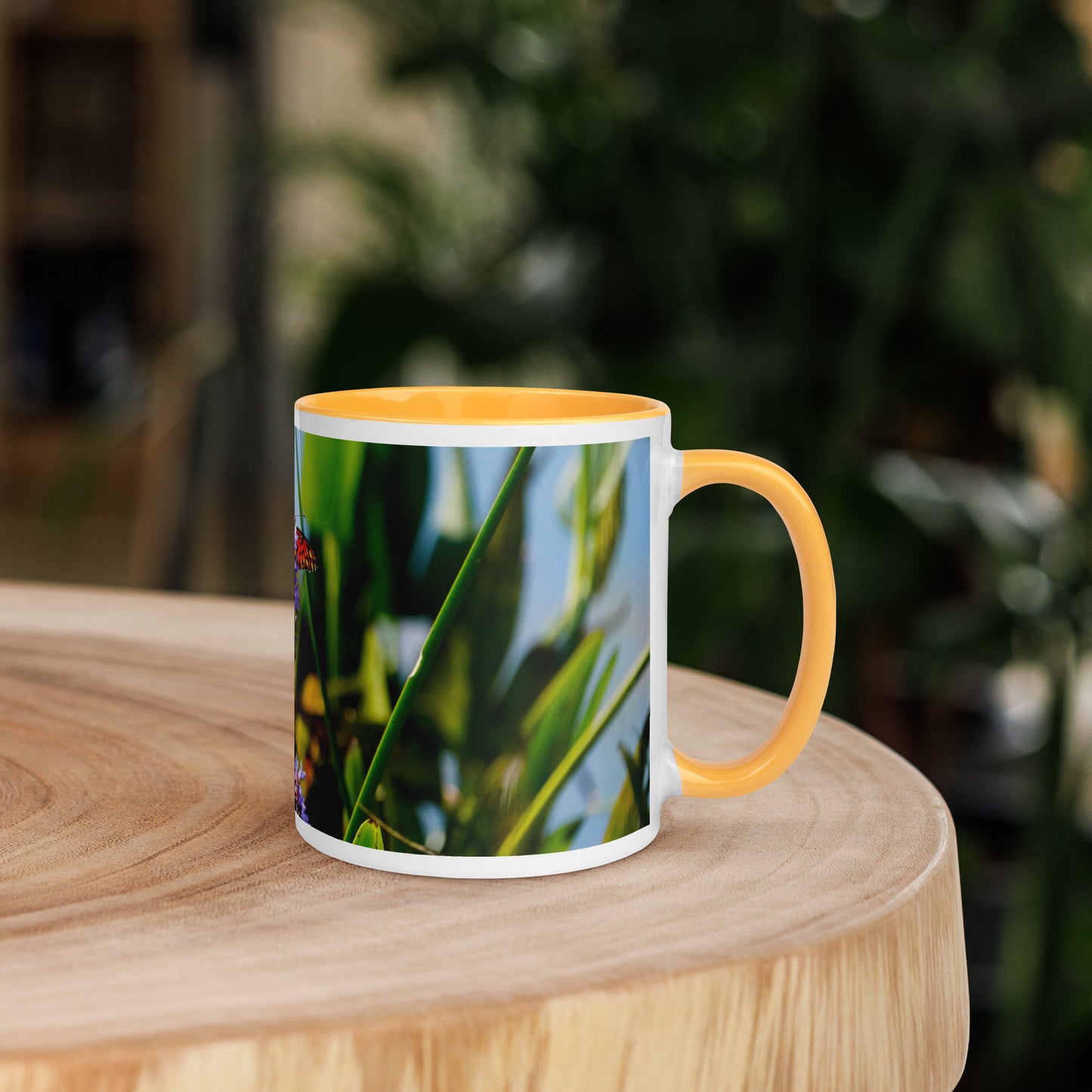 "Butterfly Feast" Mug with Color Inside