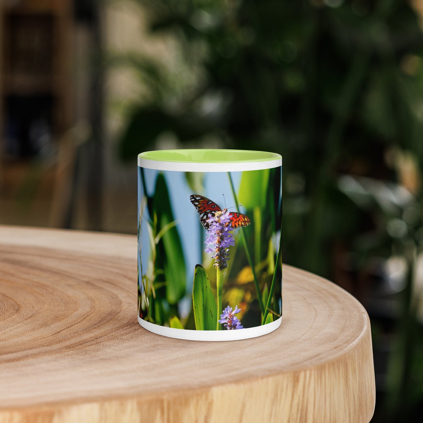 "Butterfly Feast" Mug with Color Inside