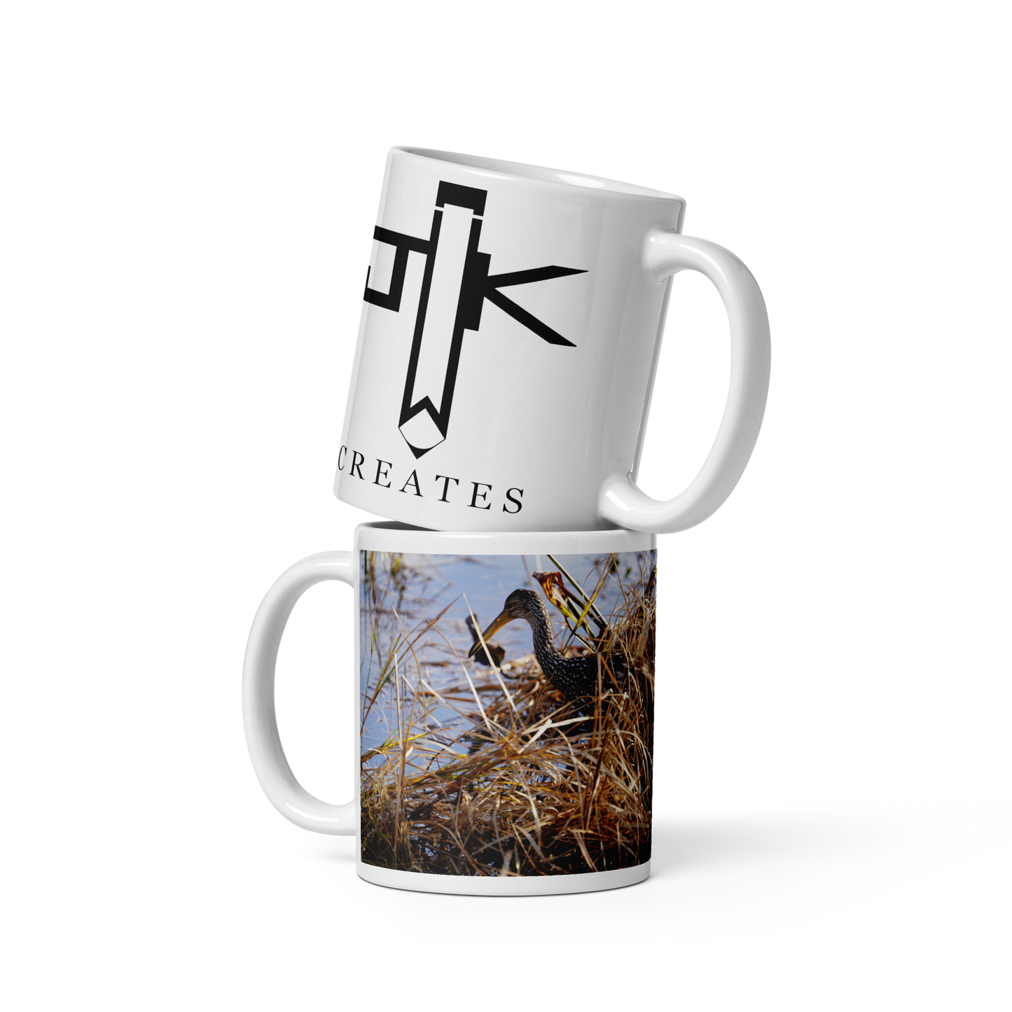 "Limpkin in the Shallows" White glossy mug