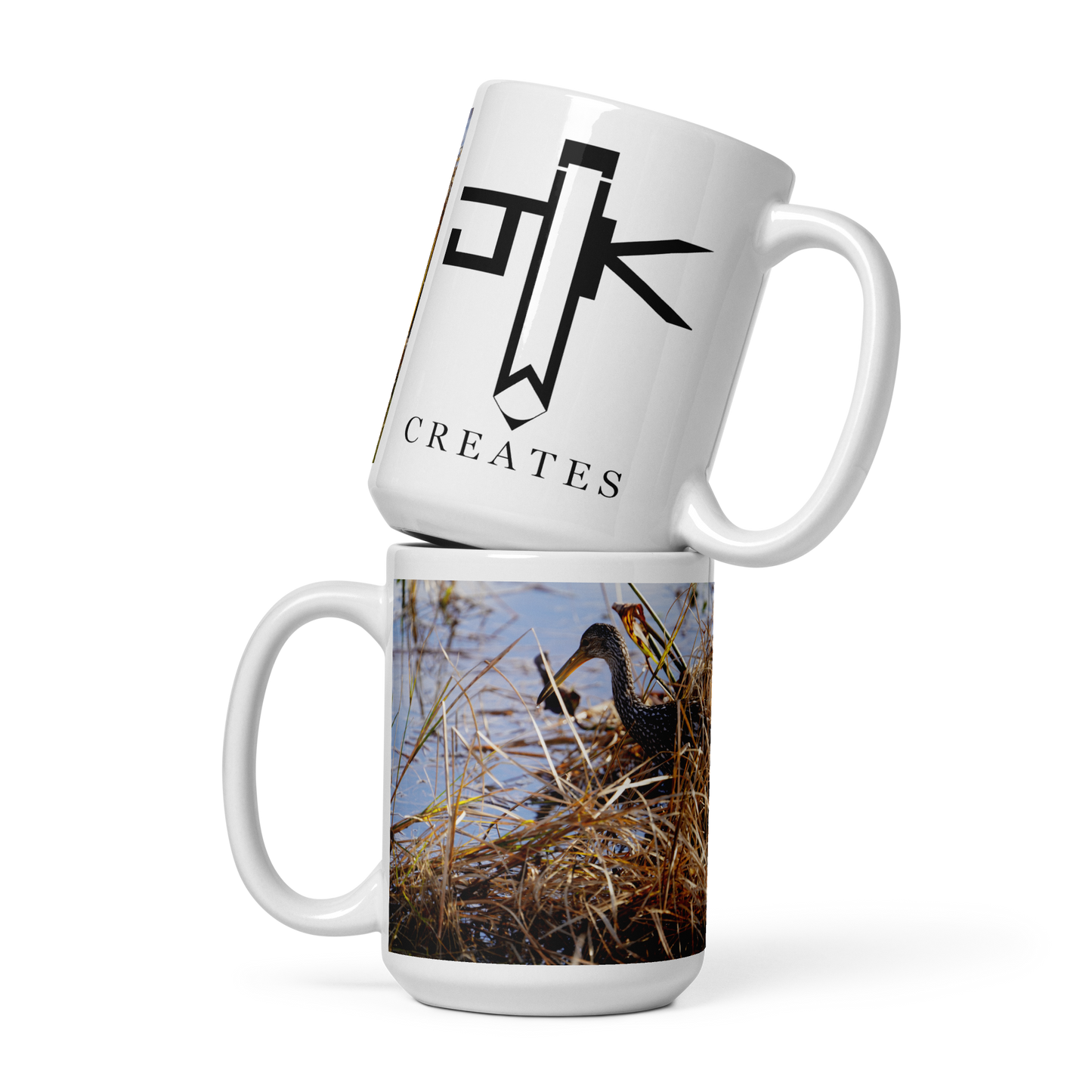 "Limpkin in the Shallows" White glossy mug