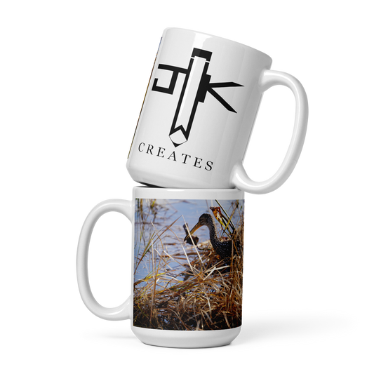 "Limpkin in the Shallows" White glossy mug