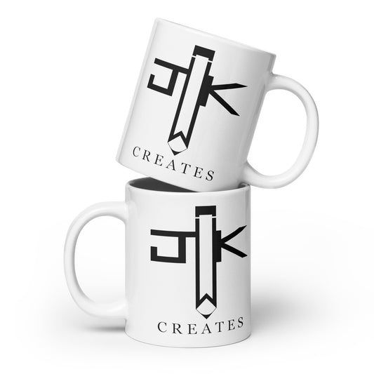 "JWK Creates Logo" White glossy mug