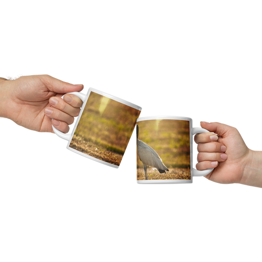 "Good Morning Wood Stork" White glossy mug